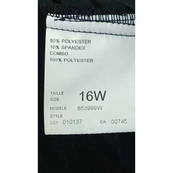 JS Collections Womens Black Blouse Chic Satin Cuffs And Collar Zip Back Size 16W - Picture 11 of 12